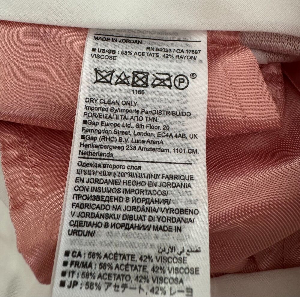 NWT Banana Republic Sz 4L Satin Tapered Pants Pleated Ankle Pink ECOVERO Dressy - Picture 8 of 9